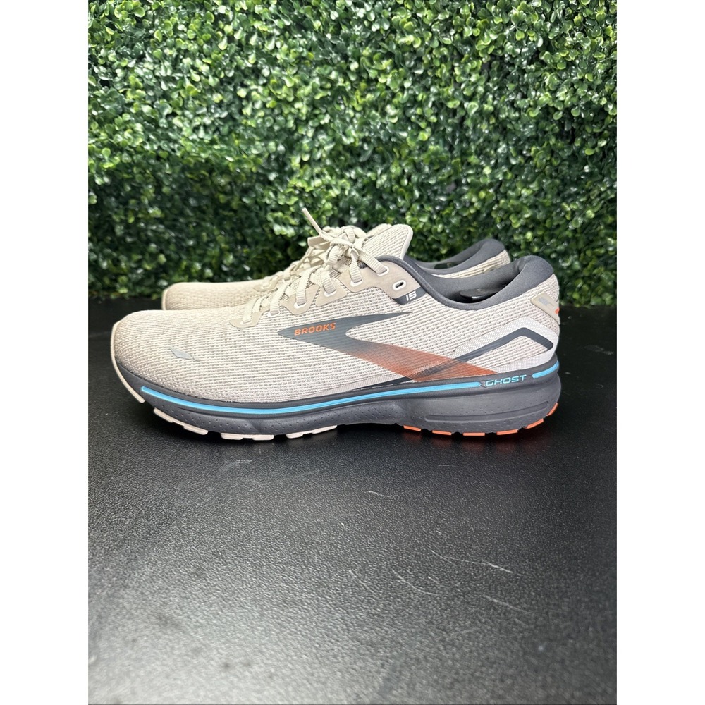 Brooks Ghost 15 Running Sneaker Mens Size 13D Beige Athletic Walking Shoes